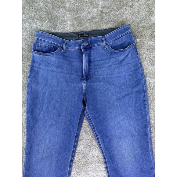 Lee Slim Fit Straight Leg Mid Rise Jeans Womens 14 Blue Denim Dark Wash D233 - Picture 2 of 14